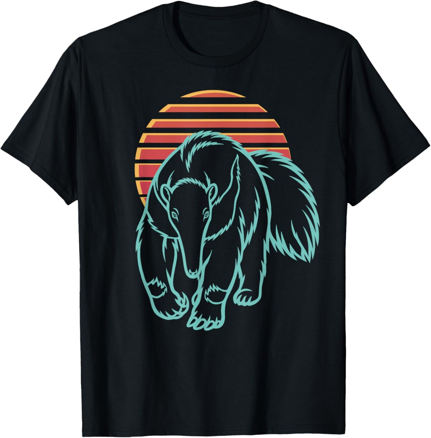 Anteater Lover Animal Retro Synthwave 80s T-Shirt - T-Shirt | Black