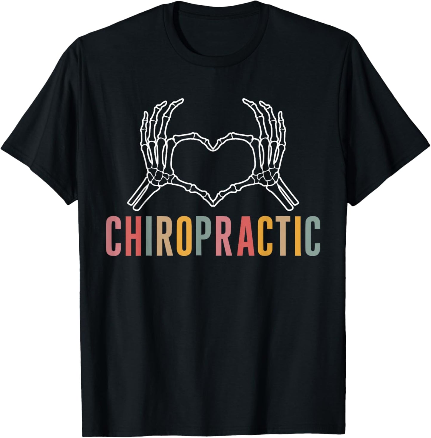Chiropractic Heart Chiropractor Appreciation T-Shirt - T-Shirt | Black