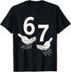6 7 Six Seven Meme Hand T-Shirt - T-Shirt | Black