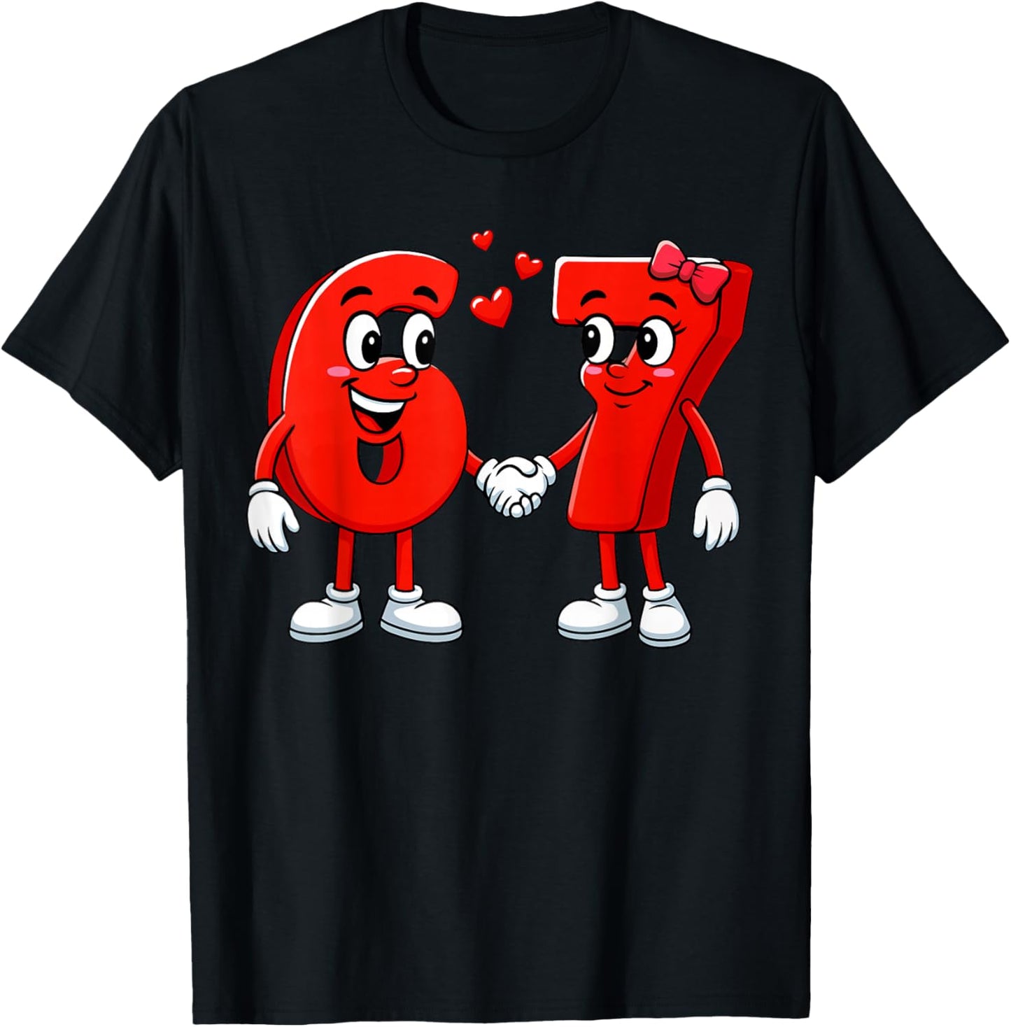67 Meme Six Seven for Kids Women Men Boys Girls Valentine T-Shirt - T-Shirt | Black