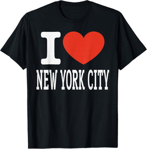 I Love New York City Heart Graphic Souvenir Travel T-Shirt - T-Shirt | Black