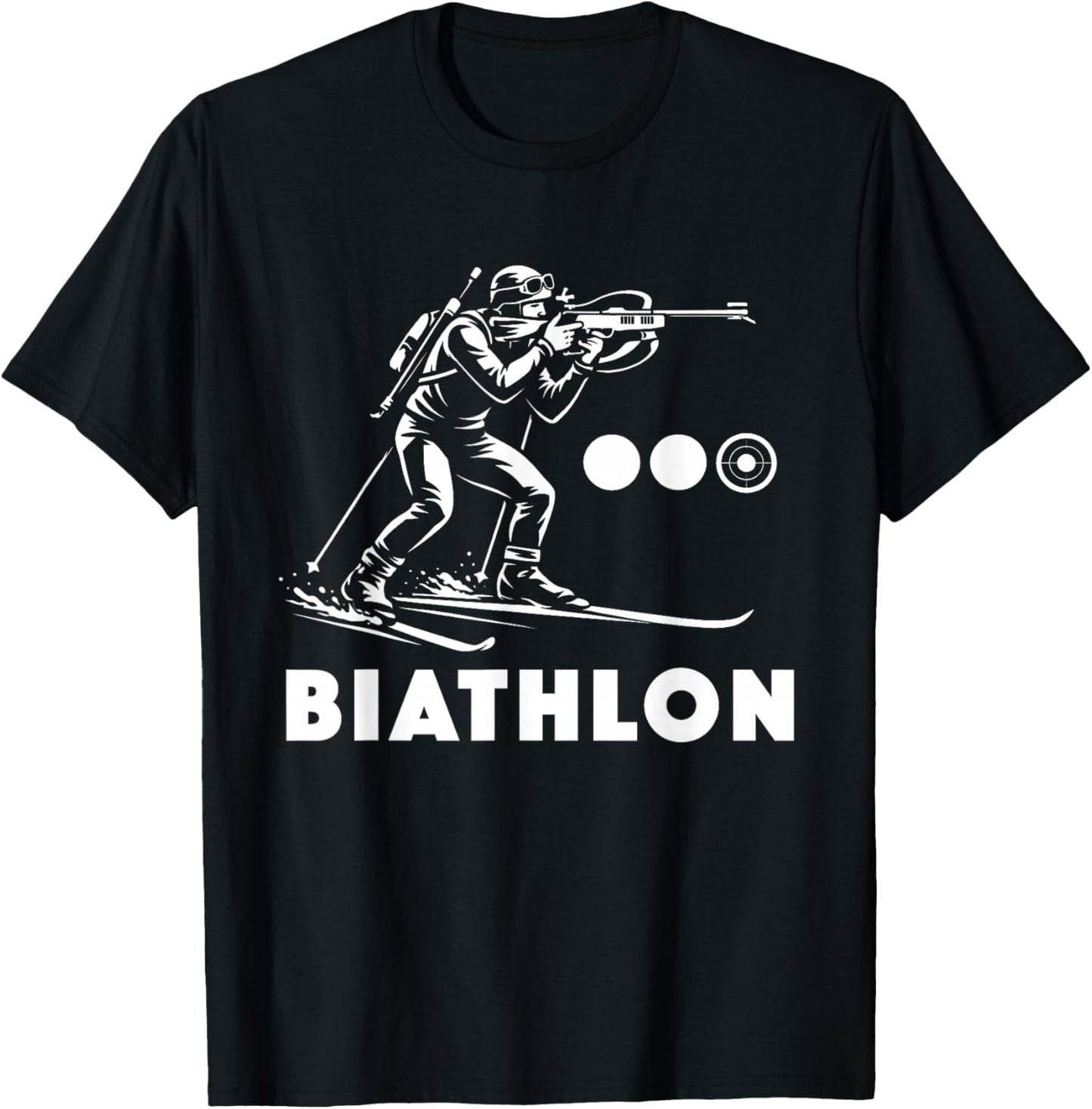 Biathlon Winter Sports Cross Country Skiing Biathlete Design T-Shirt - T-Shirt | Black