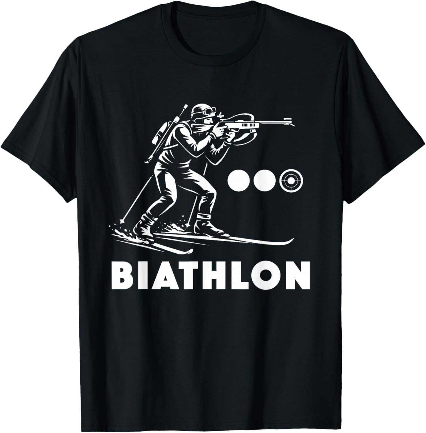 Biathlon Winter Sports Cross Country Skiing Biathlete Design T-Shirt - T-Shirt | Black