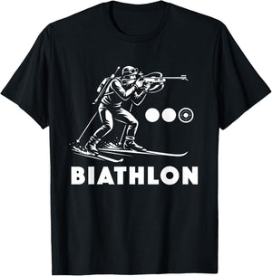 Biathlon Winter Sports Cross Country Skiing Biathlete Design T-Shirt - T-Shirt | Black