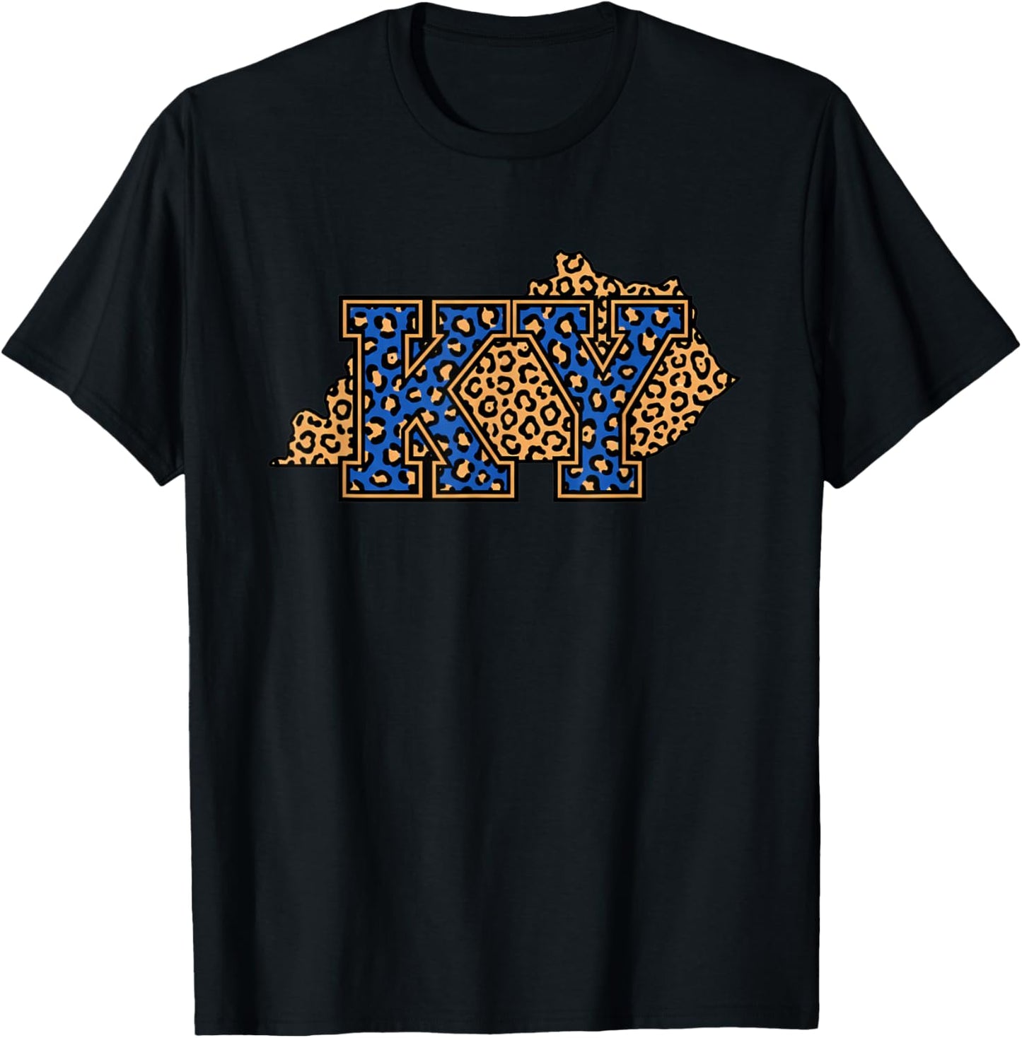 Kentucky Ky Leopard State Pride Design T-Shirt - T-Shirt | Black