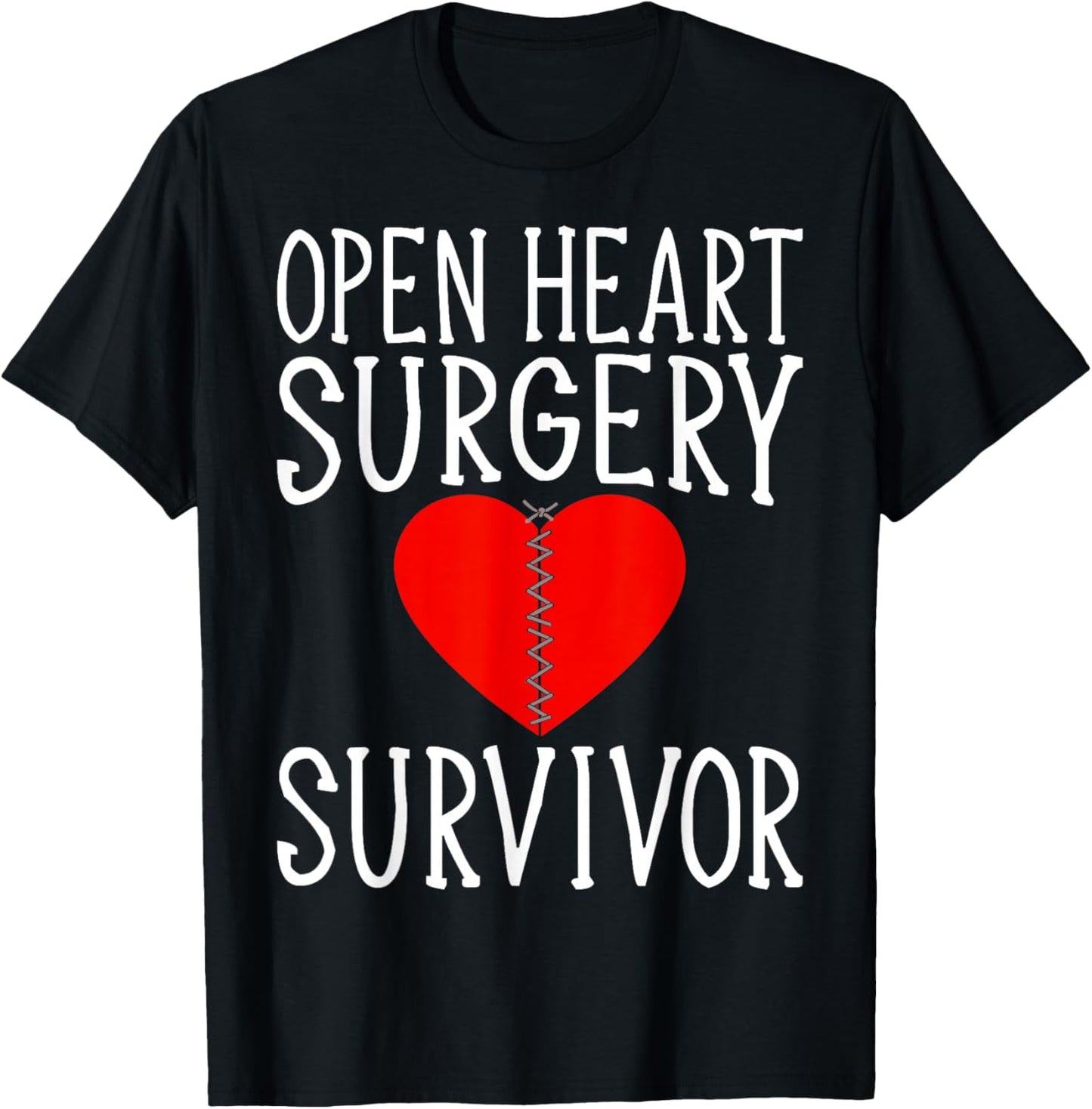 Open Heart Surgery Survivor - Heart Fighter T-Shirt - T-Shirt | Black