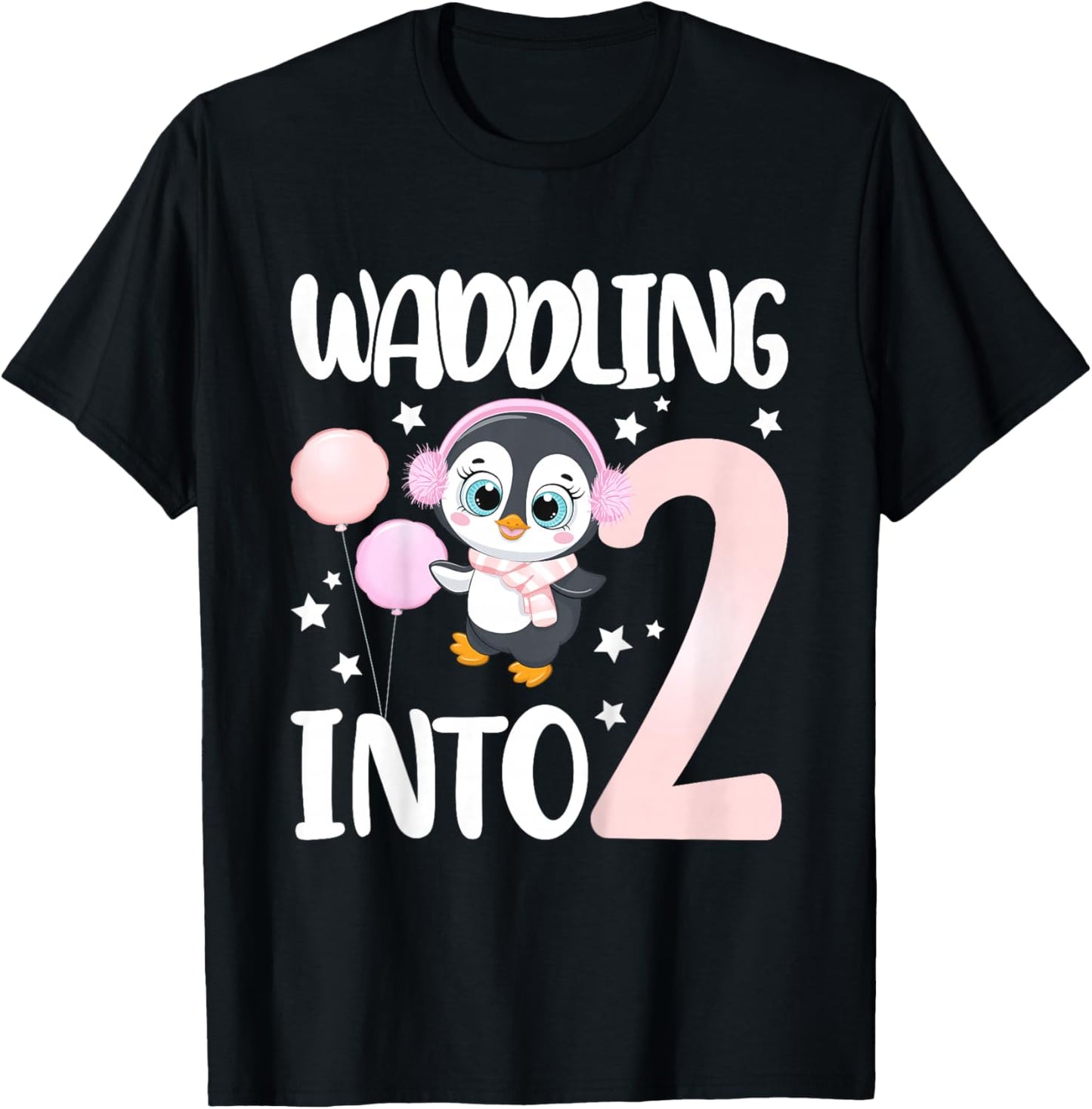 2nd Penguin Birthday Party Two Year Old Penguins T-Shirt - T-Shirt | Black