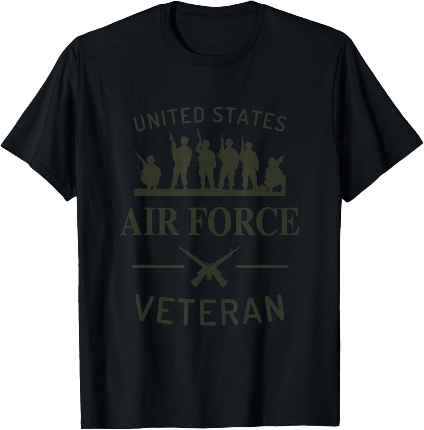 Air Force Veteran US Army Military Soldiers USAF Veterans T-Shirt - T-Shirt | Black