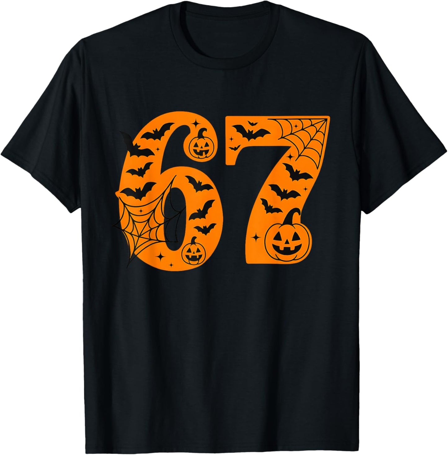 67 Halloween Six Seven Brainrot Meme Boys Kids Funny 6 7 T-Shirt - T-Shirt | Black