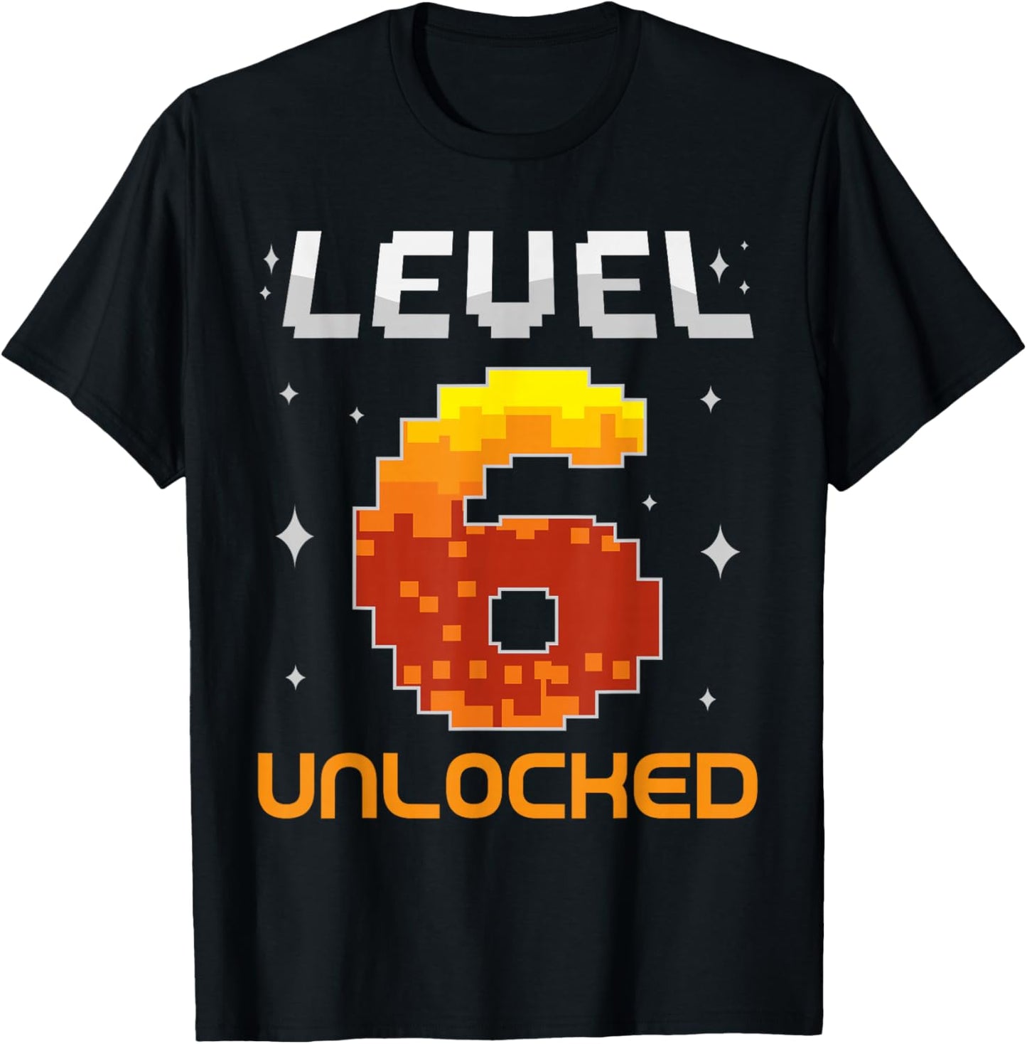 Level 6 Unlocked 6th Birthday Six Years Old Gamer Gaming T-Shirt - T-Shirt | Black