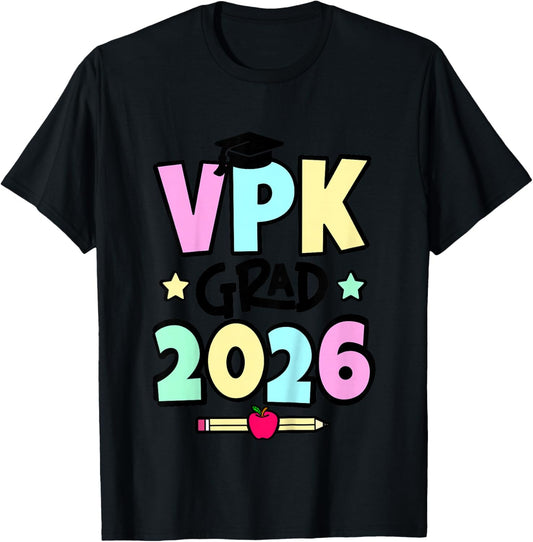 Kids VPK Graduation VPK Grad Girl 2026 T-Shirt - T-Shirt | Black