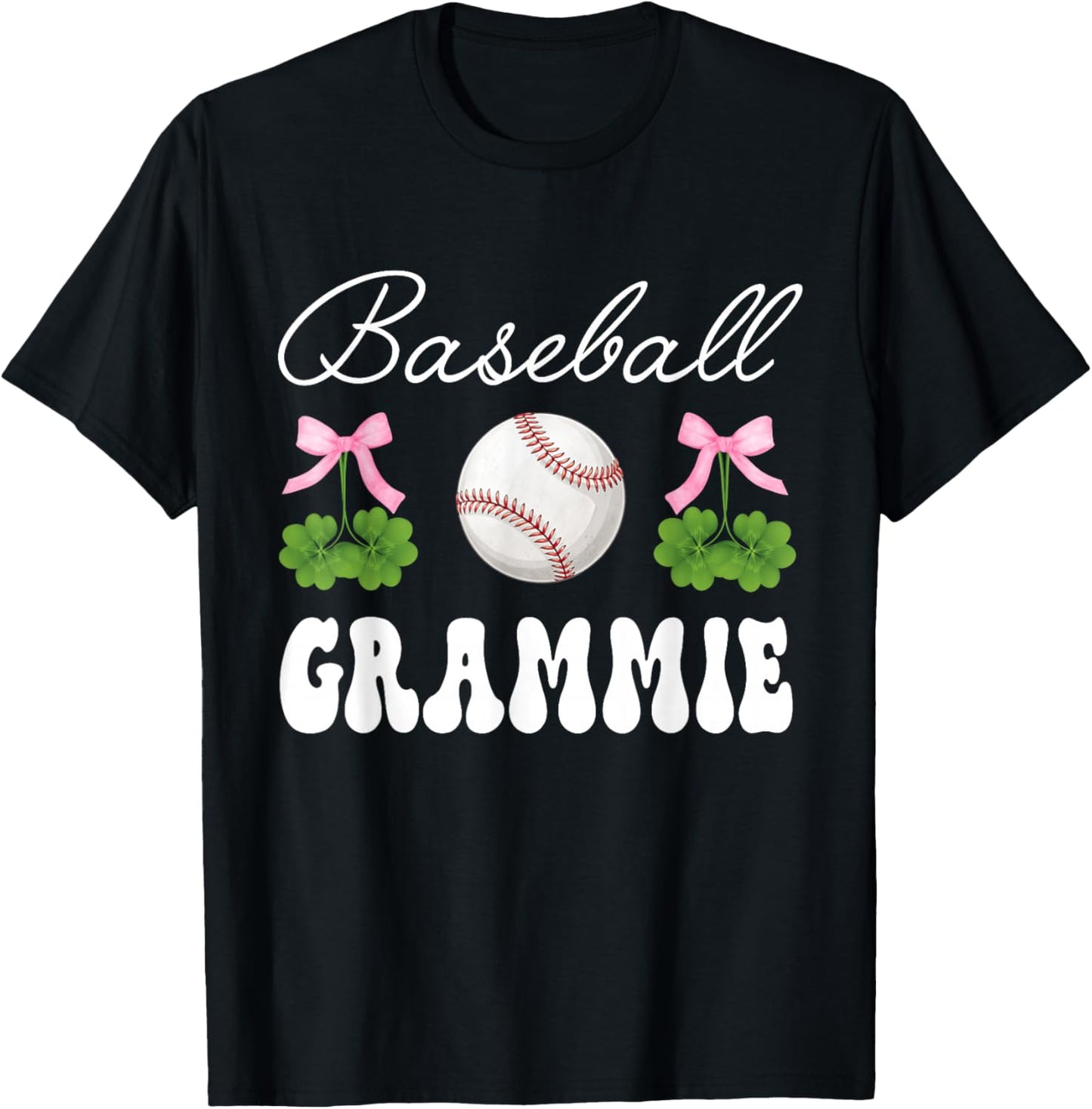 Funny Baseball Grammie Shamrock St Patrick's Day T-Shirt - T-Shirt | Black