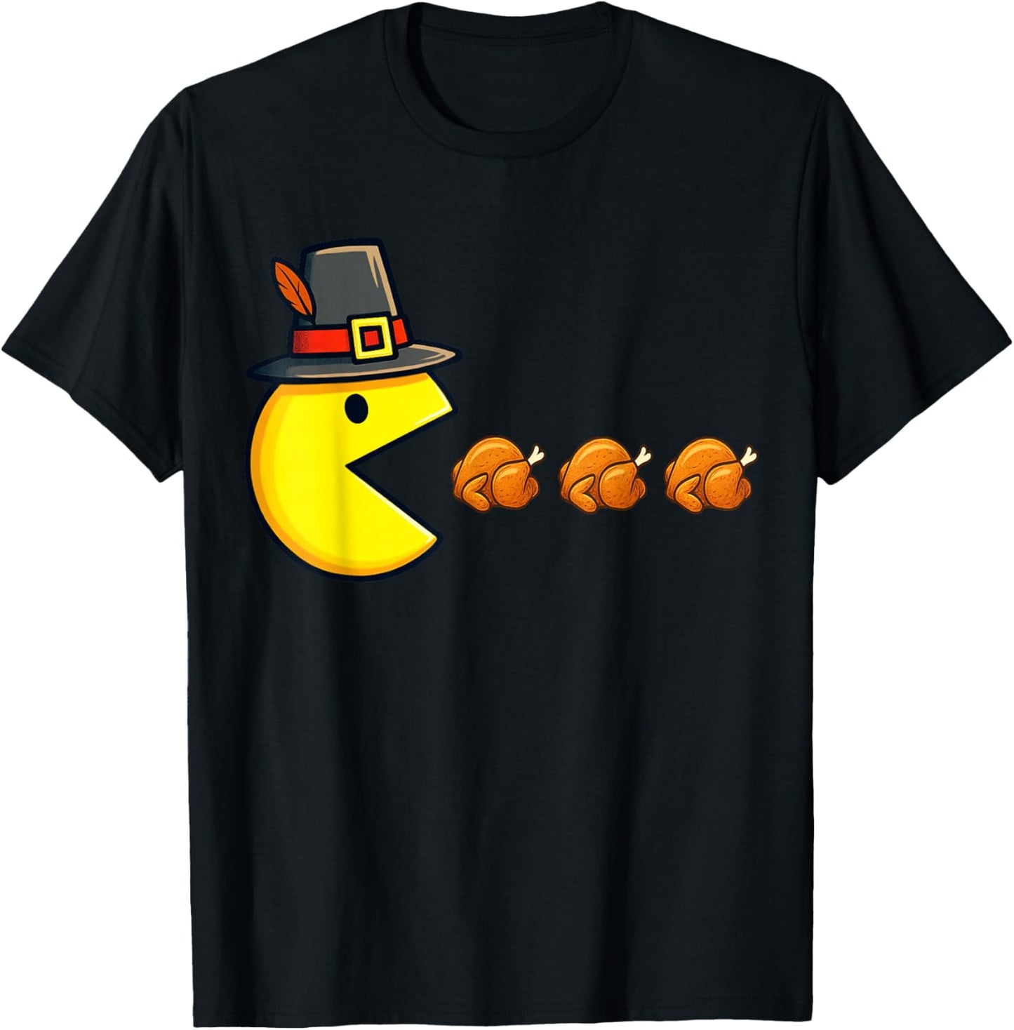 Thanksgiving Video Game Eating Turkey Gamer Men Women Kids T-Shirt - T-Shirt | Black