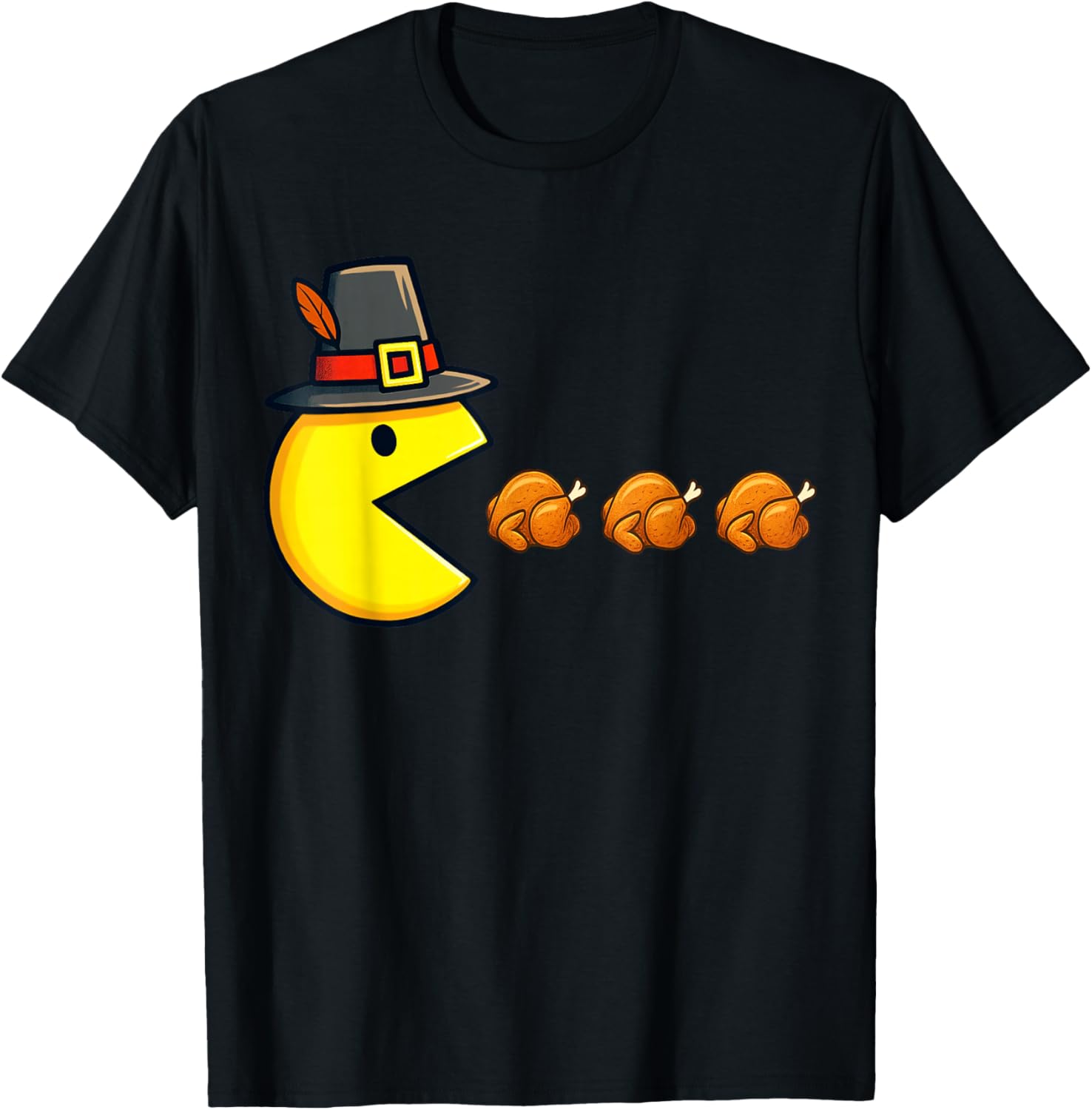 Thanksgiving Video Game Eating Turkey Gamer Men Women Kids T-Shirt - T-Shirt | Black