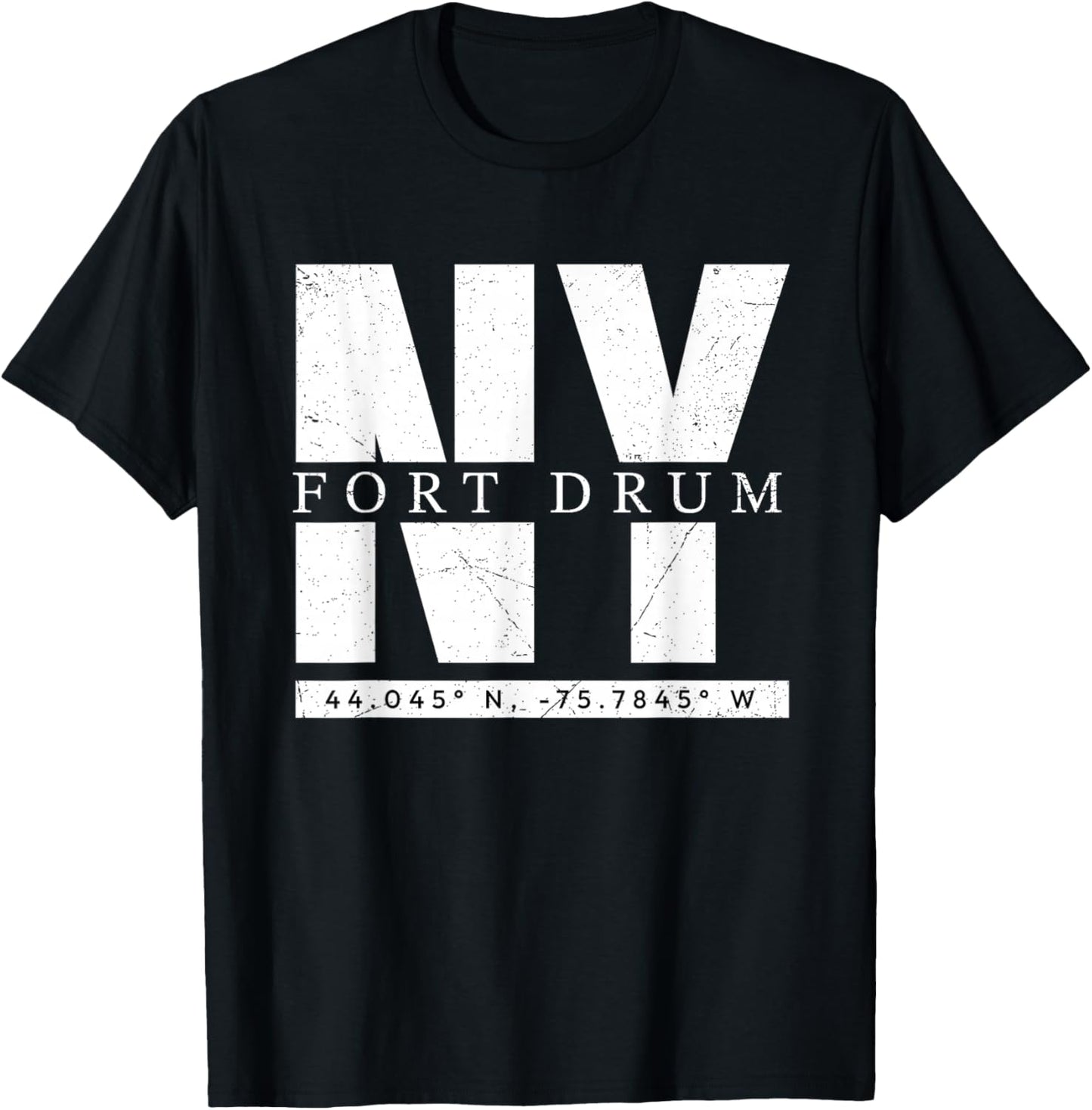Fort Drum, NY Retro Urban Style Coordinates T-Shirt - T-Shirt | Black