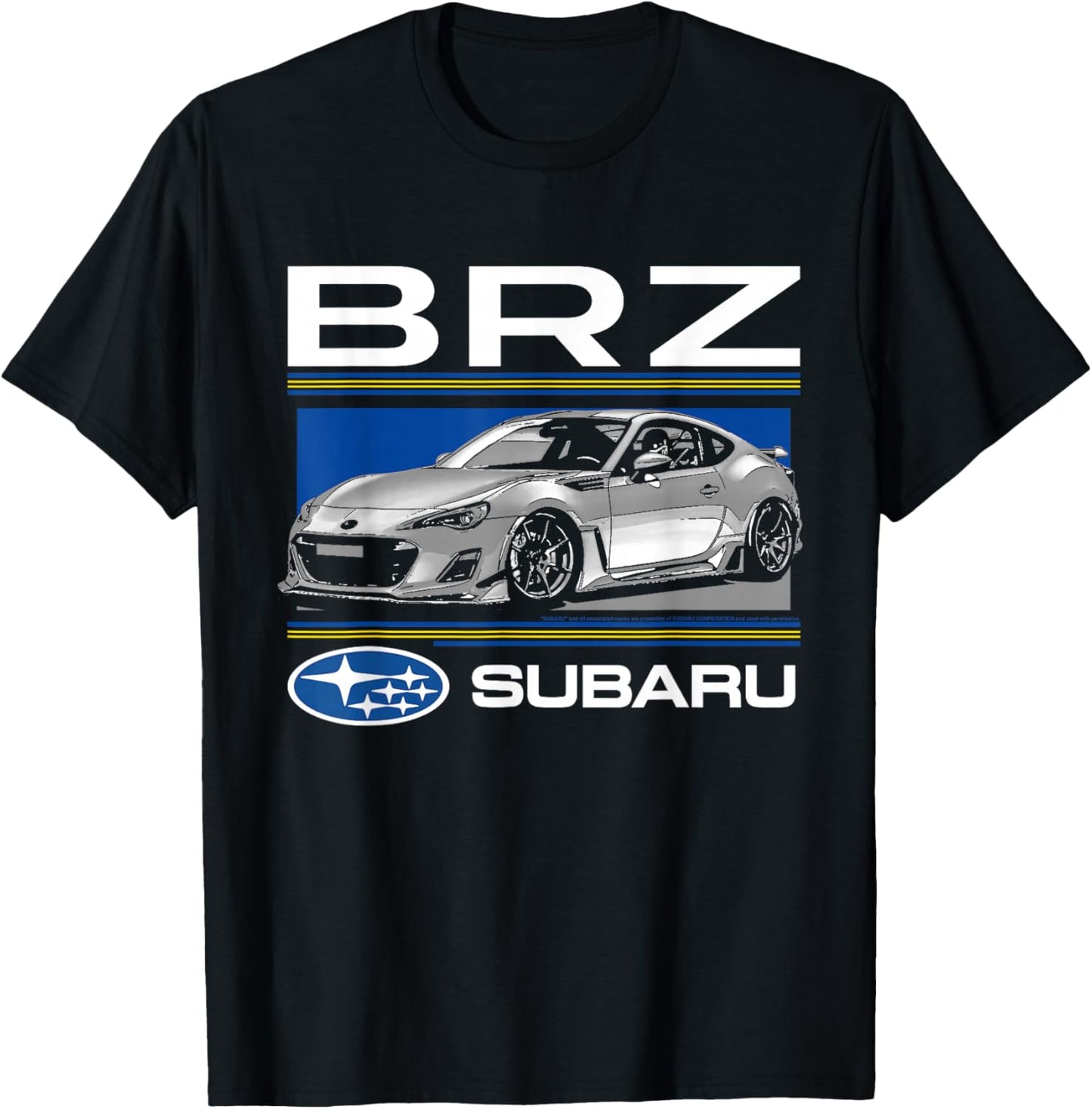 Subaru BRZ JDM Modern Sports Car with Logo T-Shirt - T-Shirt | Black