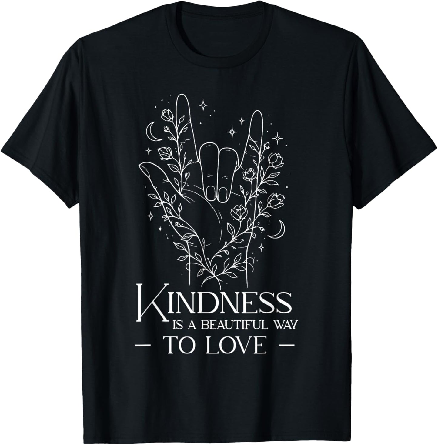 ASL I Love You Symbol Kindness Love Quote Sign Language T-Shirt - T-Shirt | Black