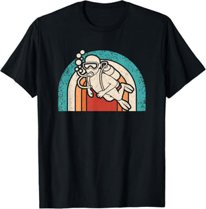 Retro Scuba Diving Diver Vintage Dive Men Women T-Shirt - T-Shirt | Black