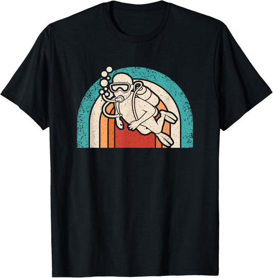 Retro Scuba Diving Diver Vintage Dive Men Women T-Shirt - T-Shirt | Black
