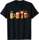 Beer Christmas Lights Reindeer Santa Drinking Lover Xmas Dad T-Shirt - T-Shirt | Black