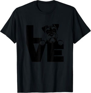 Love Miniature Schnauzer Dog T-Shirt - T-Shirt | Black