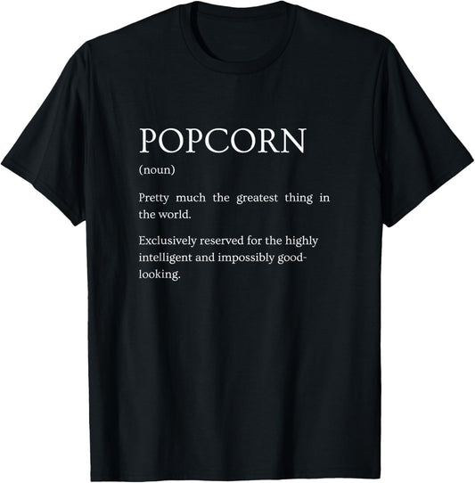 Popcorn Definition - Funny Sarcastic Popcorn Explanation T-Shirt - T-Shirt | Black