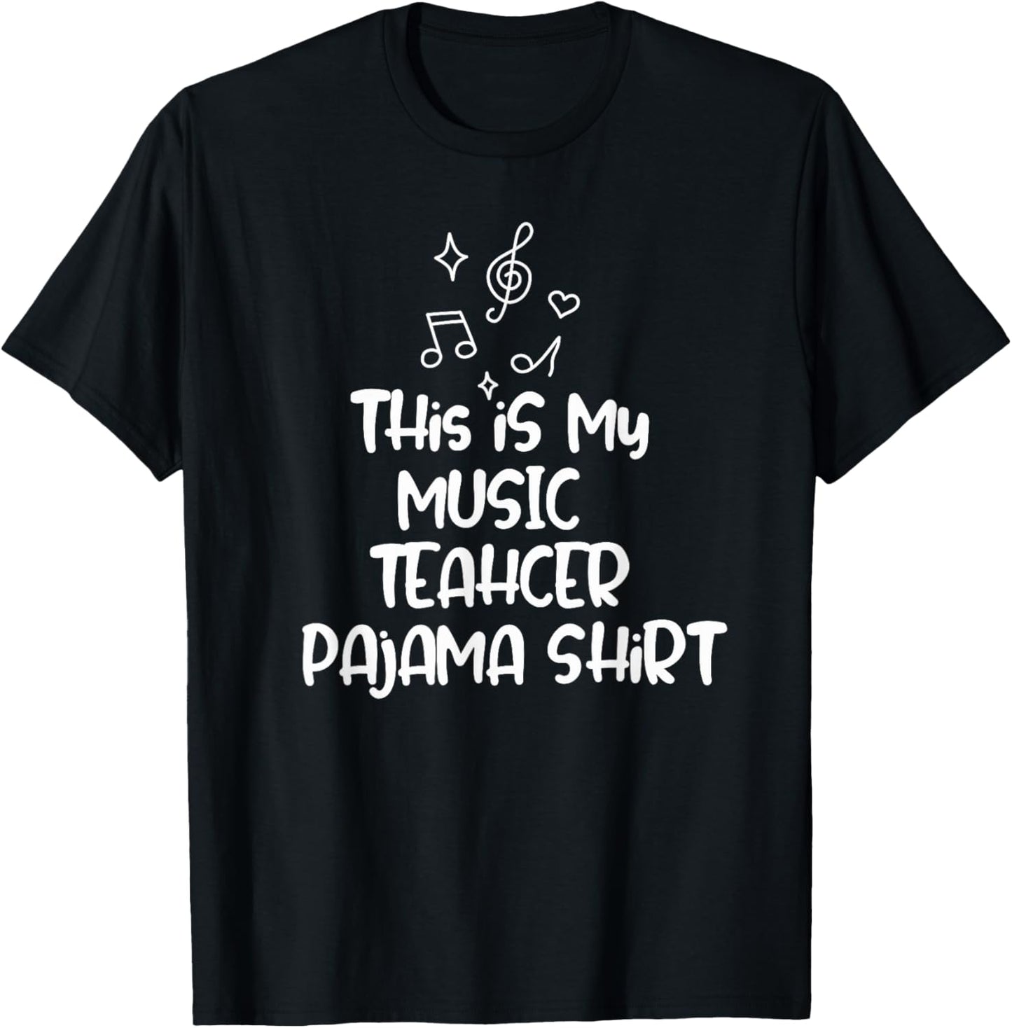 This is My Music Teacher Pajama Shirt for Teachers T-Shirt - T-Shirt | Black