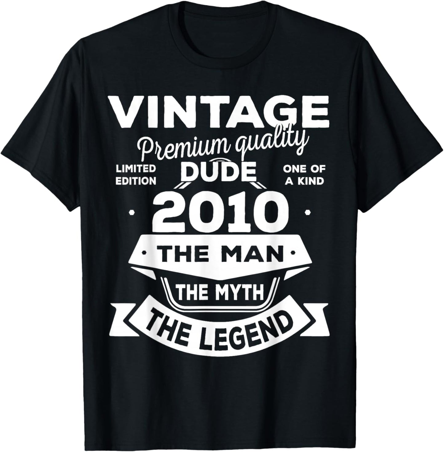 16th Birthday Gift Man Myth Legend 2010 16 for Years Old T-Shirt - T-Shirt | Black