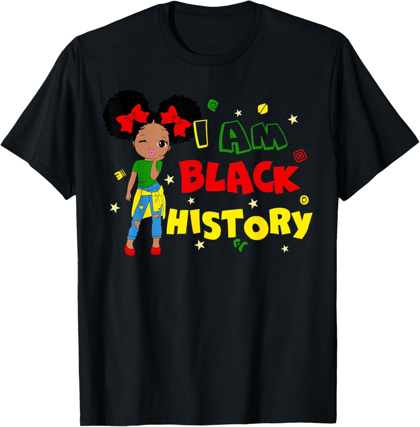 Little Girl I Am Black History Month African Kid Toddler T-Shirt - T-Shirt | Black
