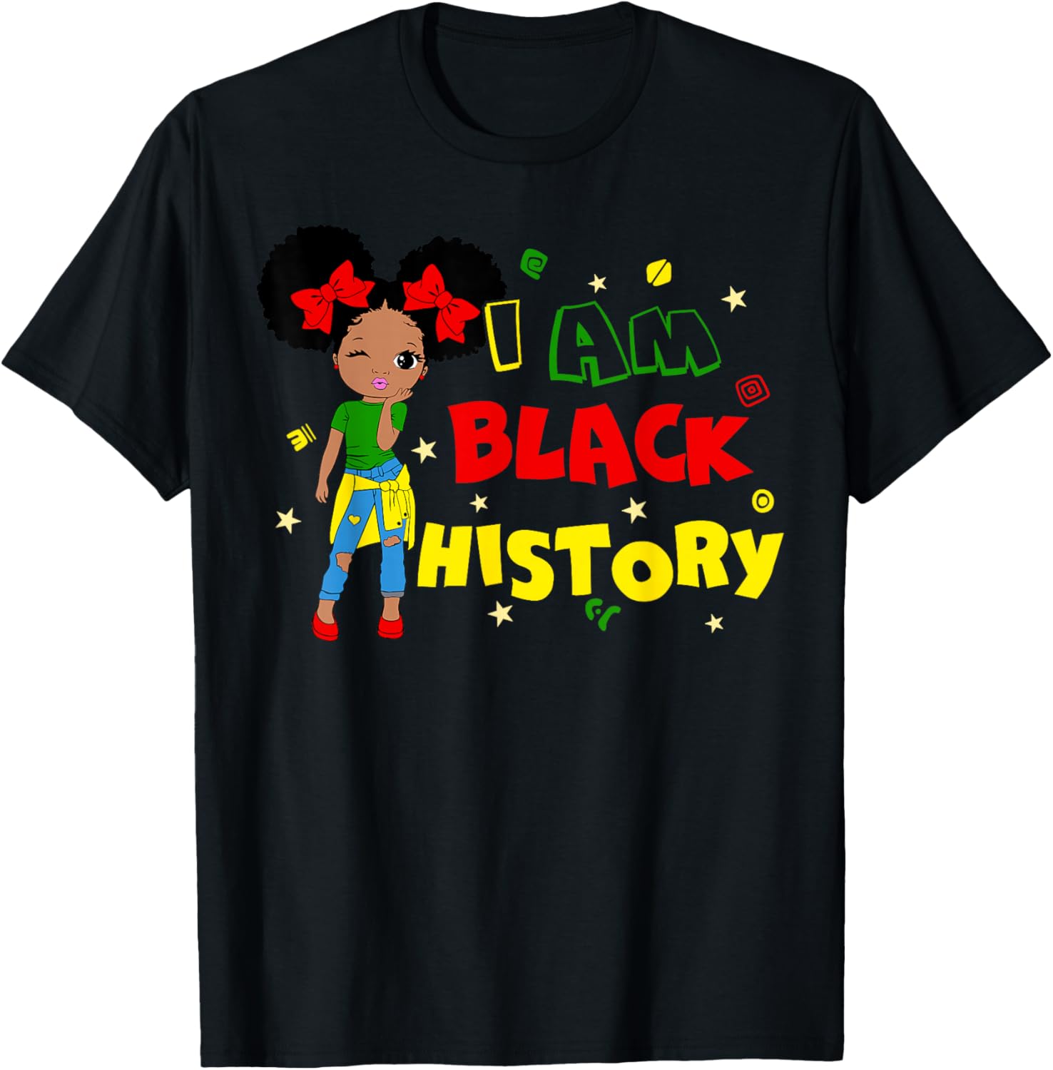 Little Girl I Am Black History Month African Kid Toddler T-Shirt - T-Shirt | Black