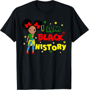Little Girl I Am Black History Month African Kid Toddler T-Shirt - T-Shirt | Black