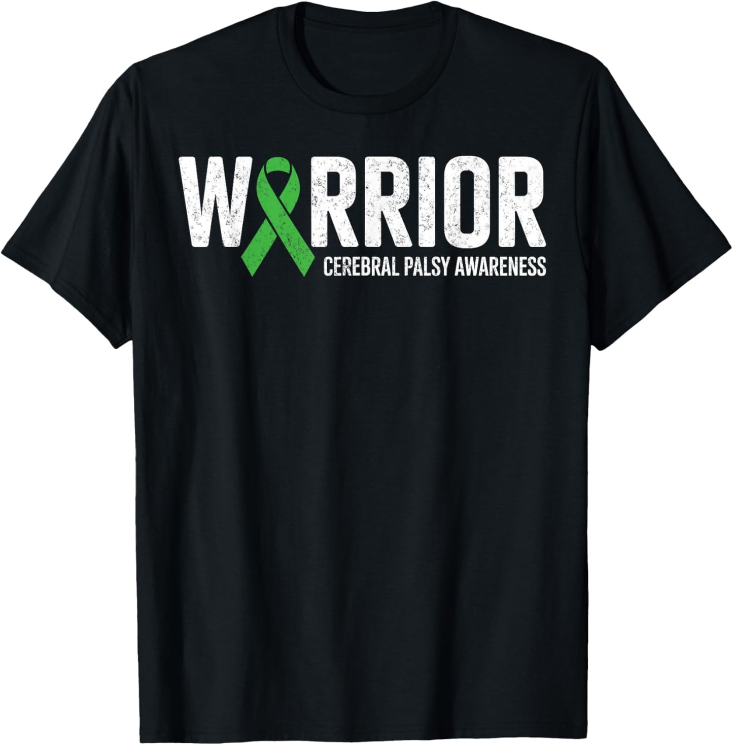 Warrior Fighter Cerebral Palsy Awareness CP Ribbon Support T-Shirt - T-Shirt | Black