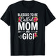 Blessed to Be Called Mom and Gigi Mother's Day Floral Mom T-Shirt - T-Shirt | Black