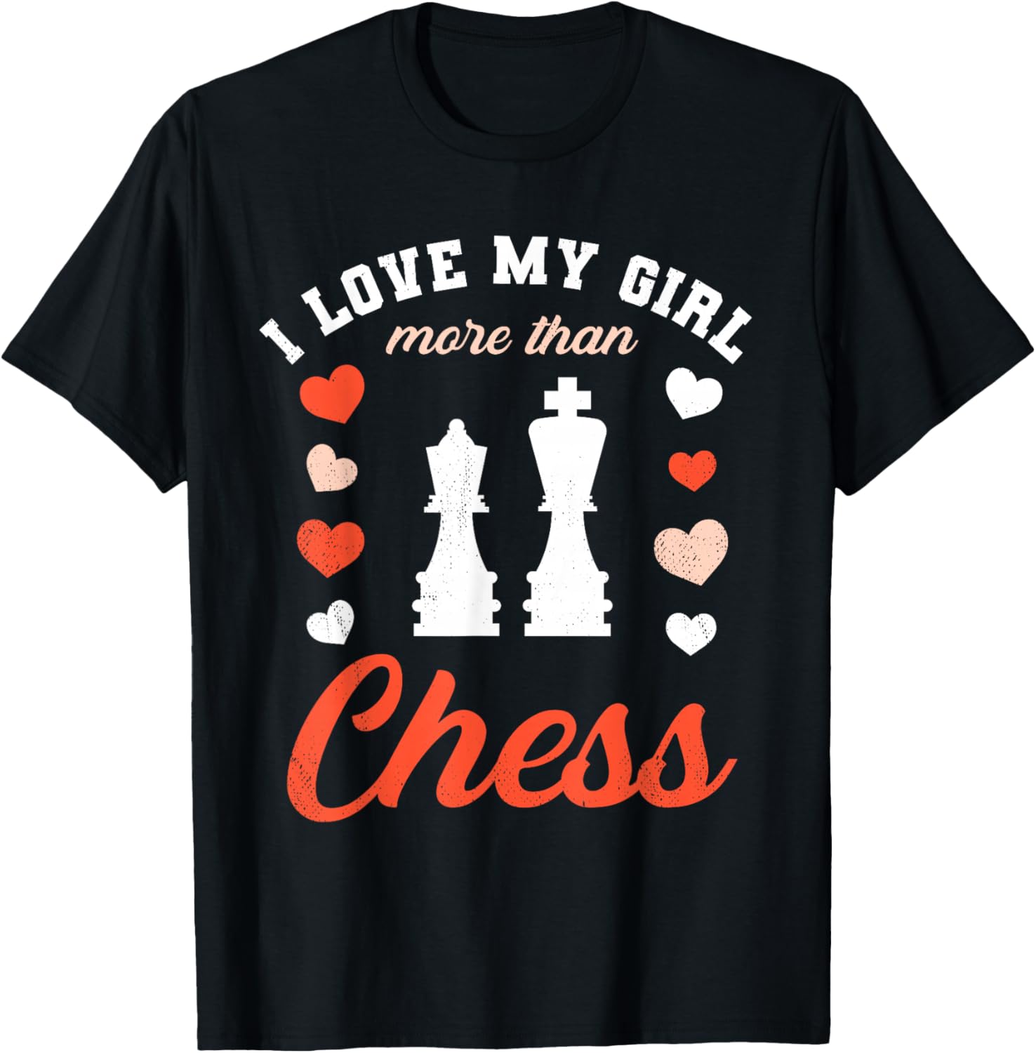 Love My Girl Valentine's Day Chess Boyfriend T-Shirt - T-Shirt | Black