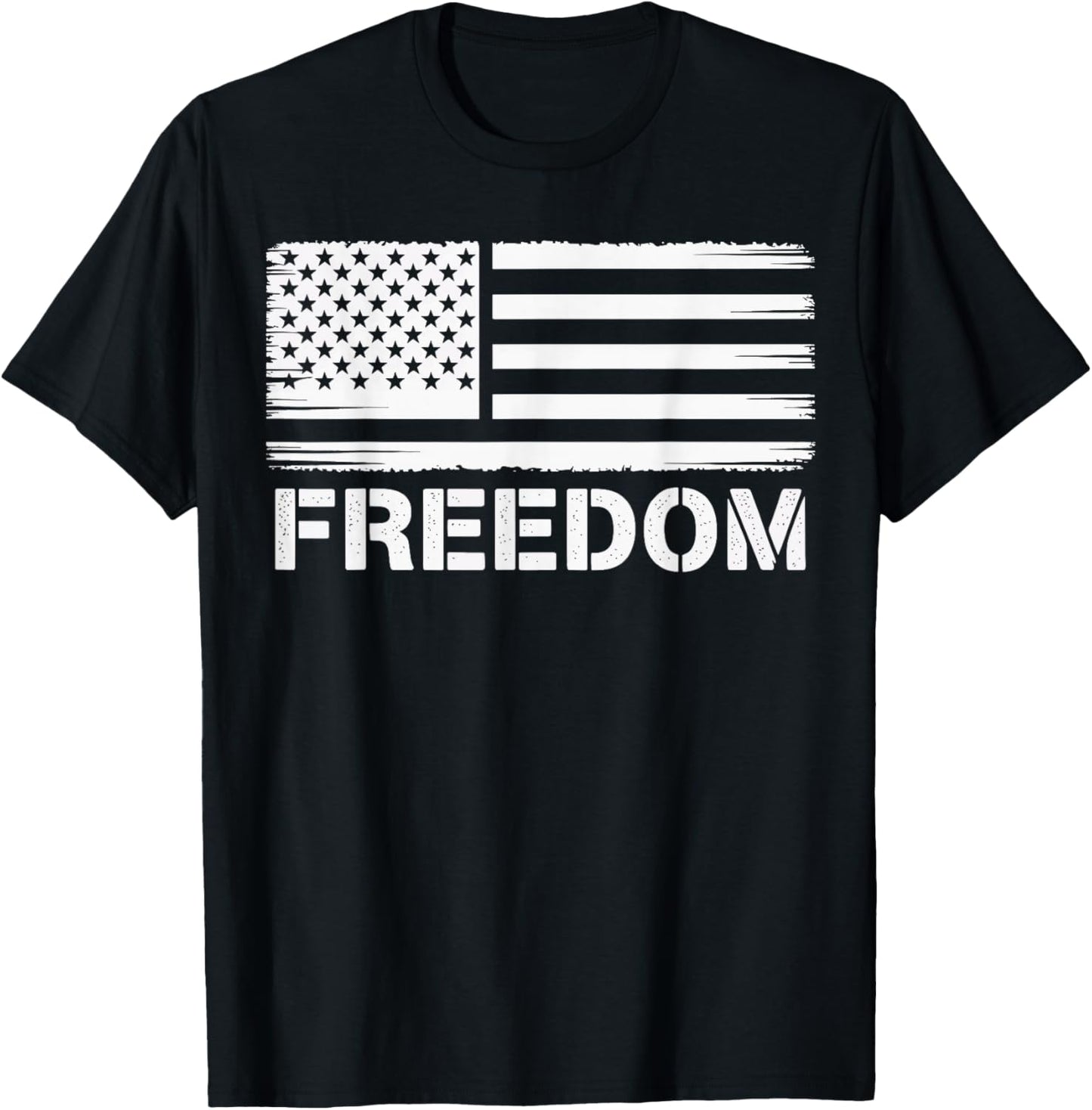 Freedom Vintage America Flag T-Shirt - T-Shirt | Black