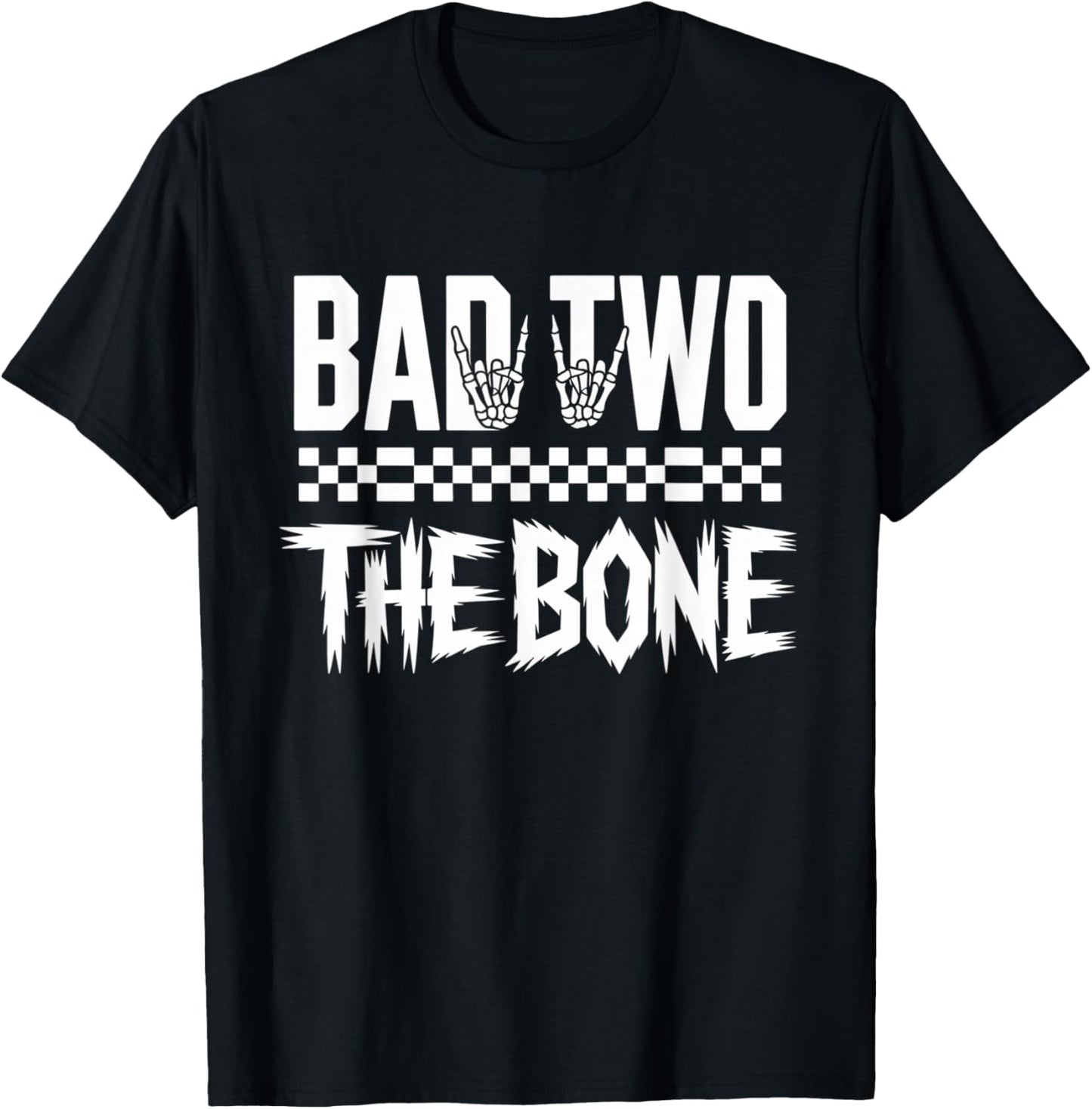 Bad Two The Bone Birthday 2 Years Old Kids Bday Party T-Shirt - T-Shirt | Black