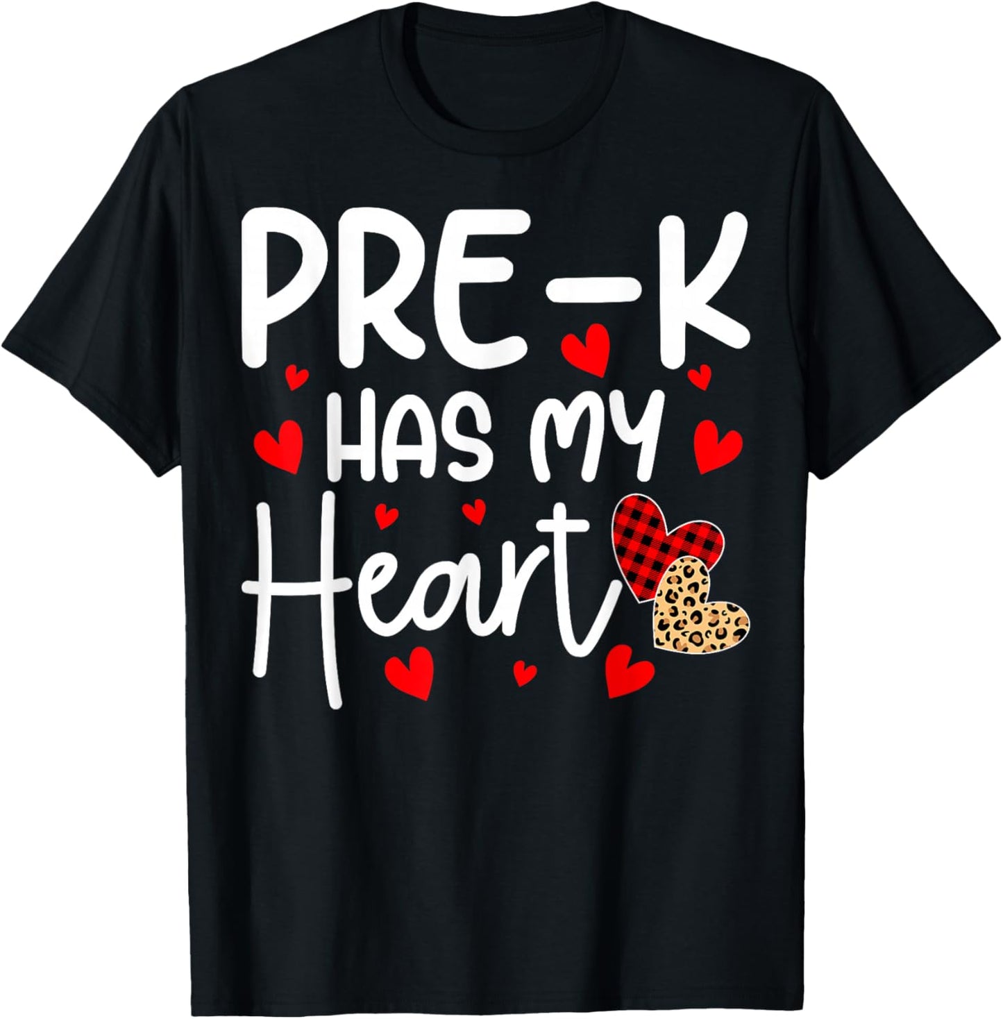 Pre-k Has My Heart Funny Valentine's Day Students Teacher T-Shirt - T-Shirt | Black