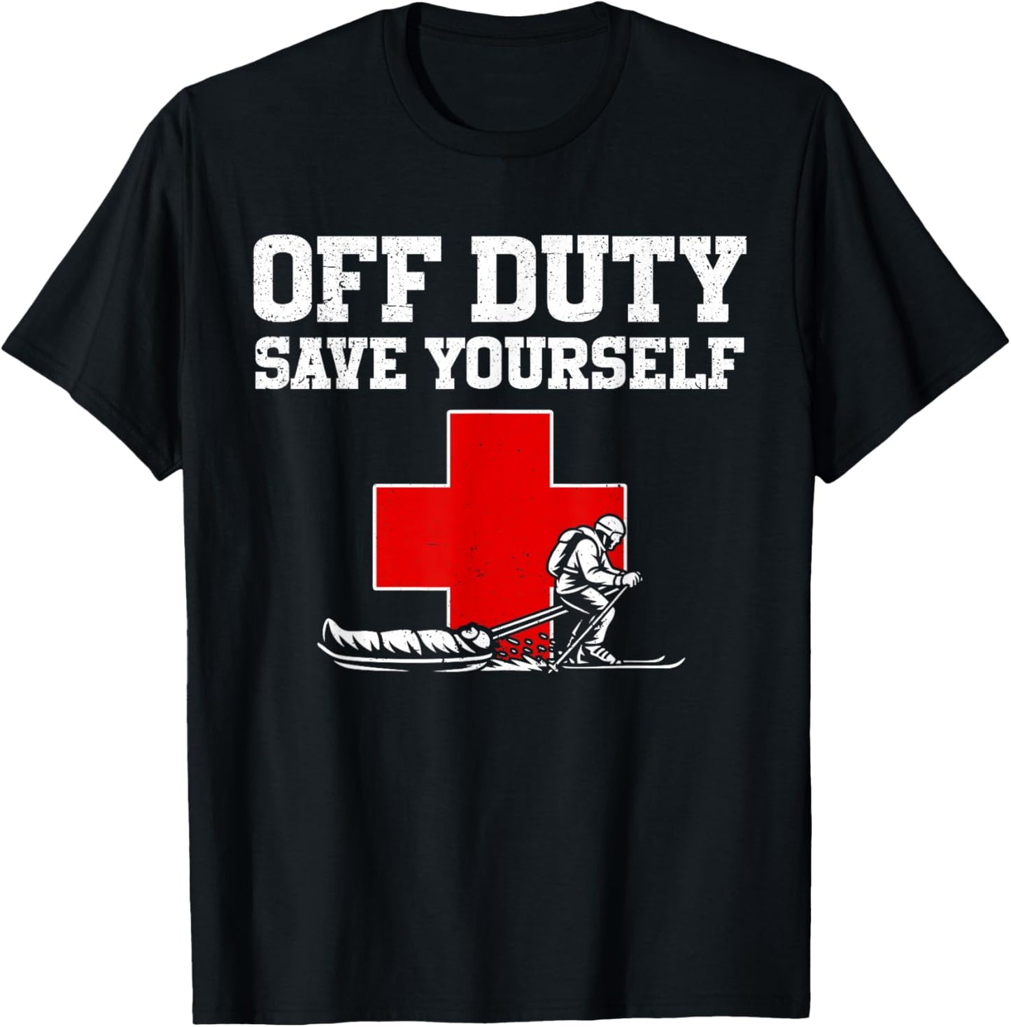 Ski Patrol Funny Mountain Rescue T-Shirt - T-Shirt | Black