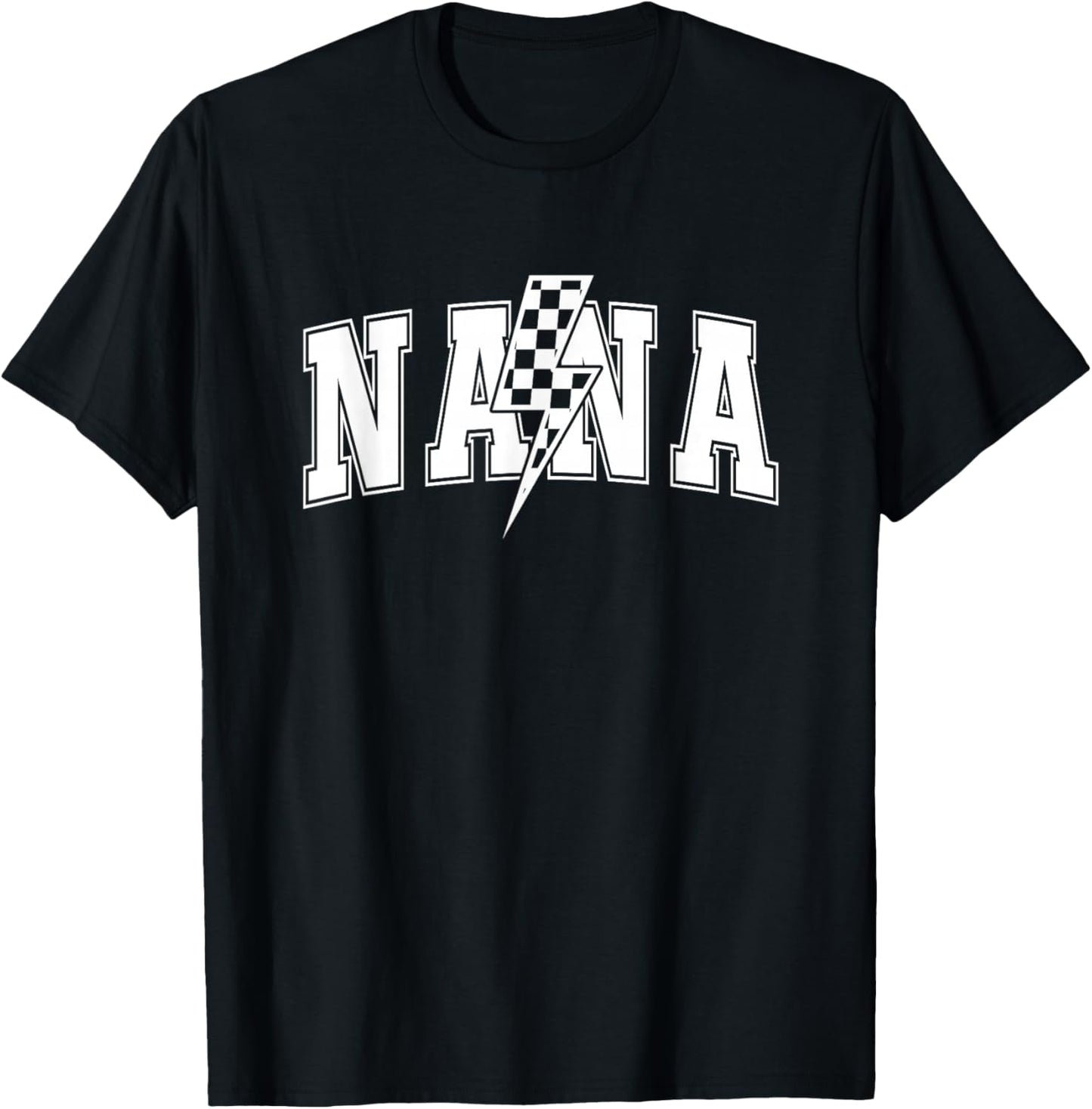 Nana Checkered Varsity Mom Women Mother's Day Girls T-Shirt - T-Shirt | Black