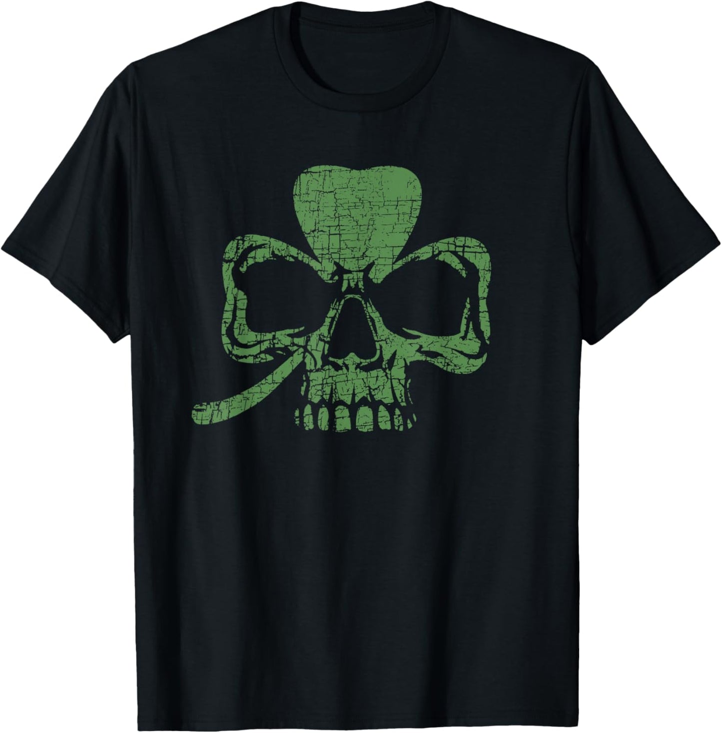 Shamrock and Skull St Patrick's Skeleton Clovers Bold Rock T-Shirt - T-Shirt | Black