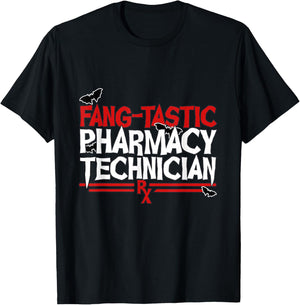 Pharmacy Technician Halloween Fang-Tastic tech T-Shirt - T-Shirt | Black