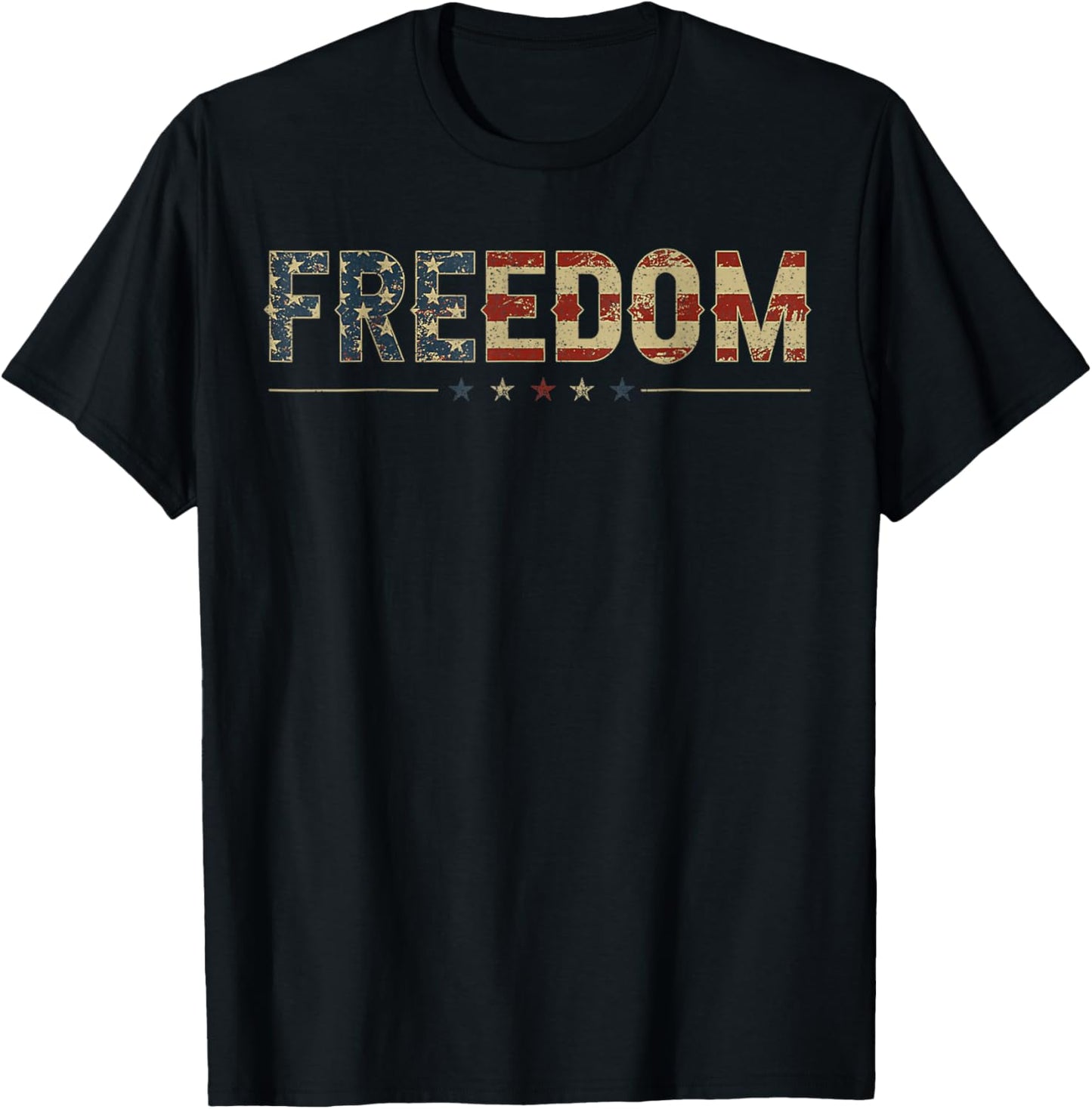 Freedom Vintage America Flag T-Shirt - T-Shirt | Black