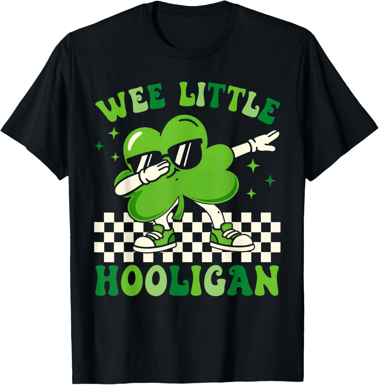 Wee Little Hooligan Dab Shamrock Funny St Patrick's Day Kids T-Shirt - T-Shirt | Black