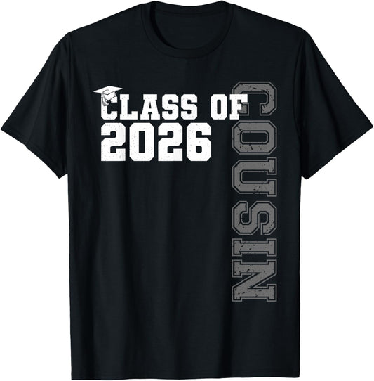 Class of 2026 Proud Cousin of A 2026 Graduate Graduation T-Shirt - T-Shirt | Black