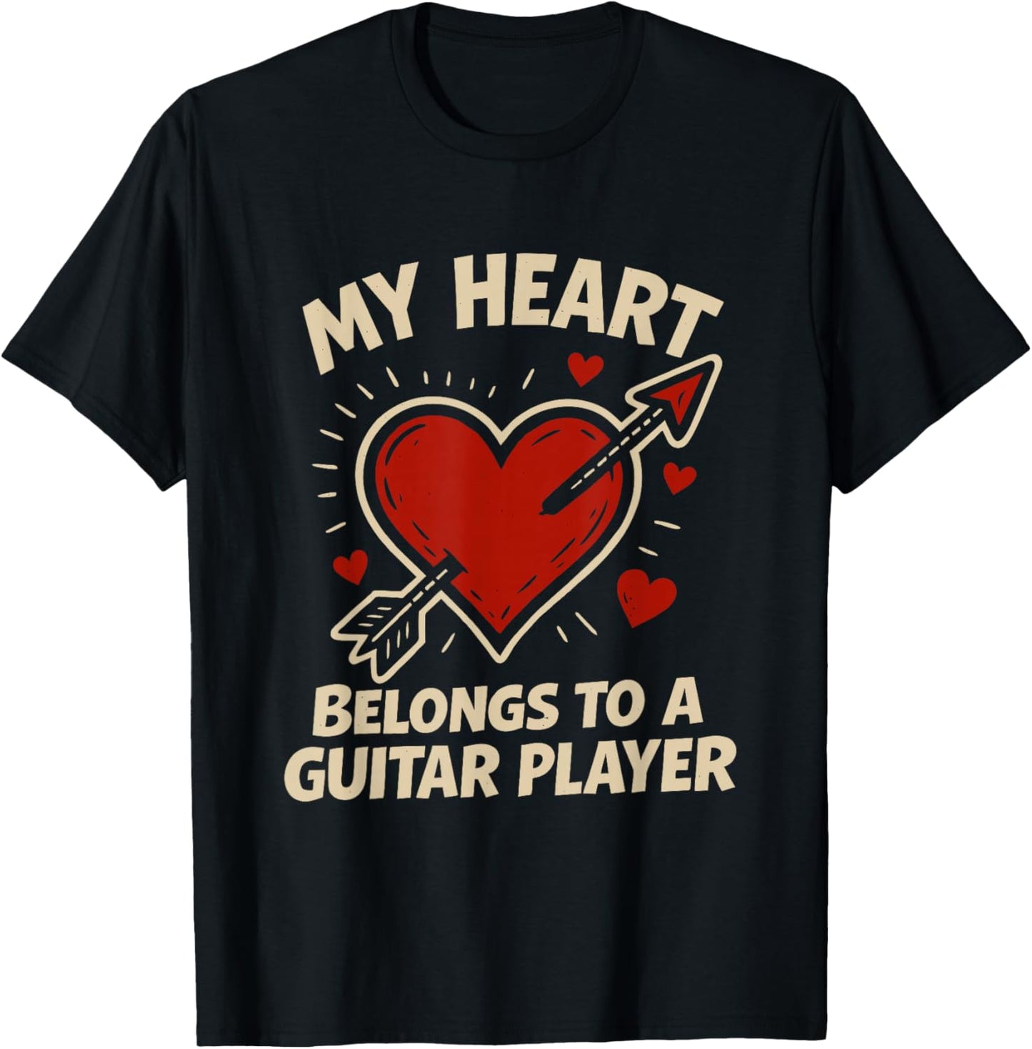 My Heart Belongs to A Guitar Player T-Shirt - T-Shirt | Black