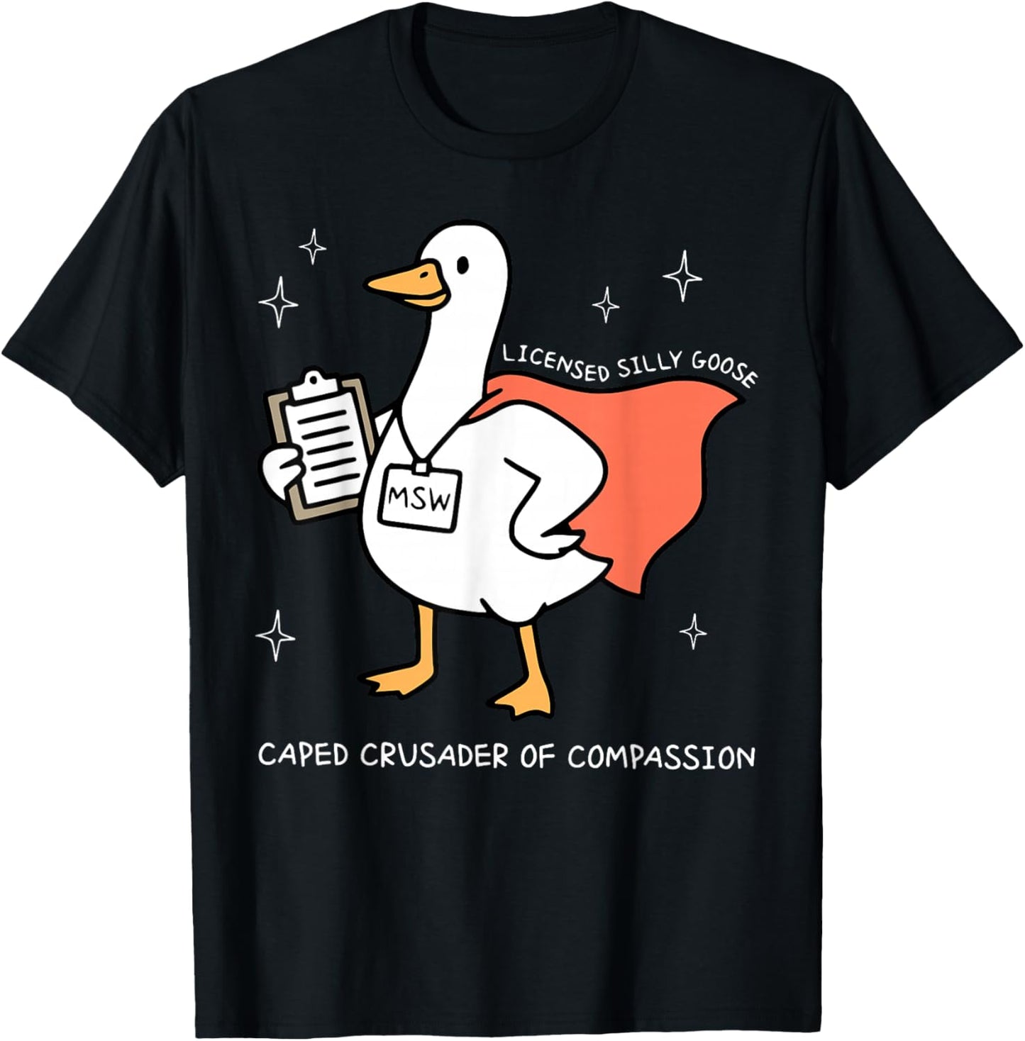Silly Goose Social Worker MSW LMSW LCSW School Counselor T-Shirt - T-Shirt | Black