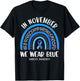 in November We Wear Blue Rainbow Diabetes Awareness Month T-Shirt - T-Shirt | Black