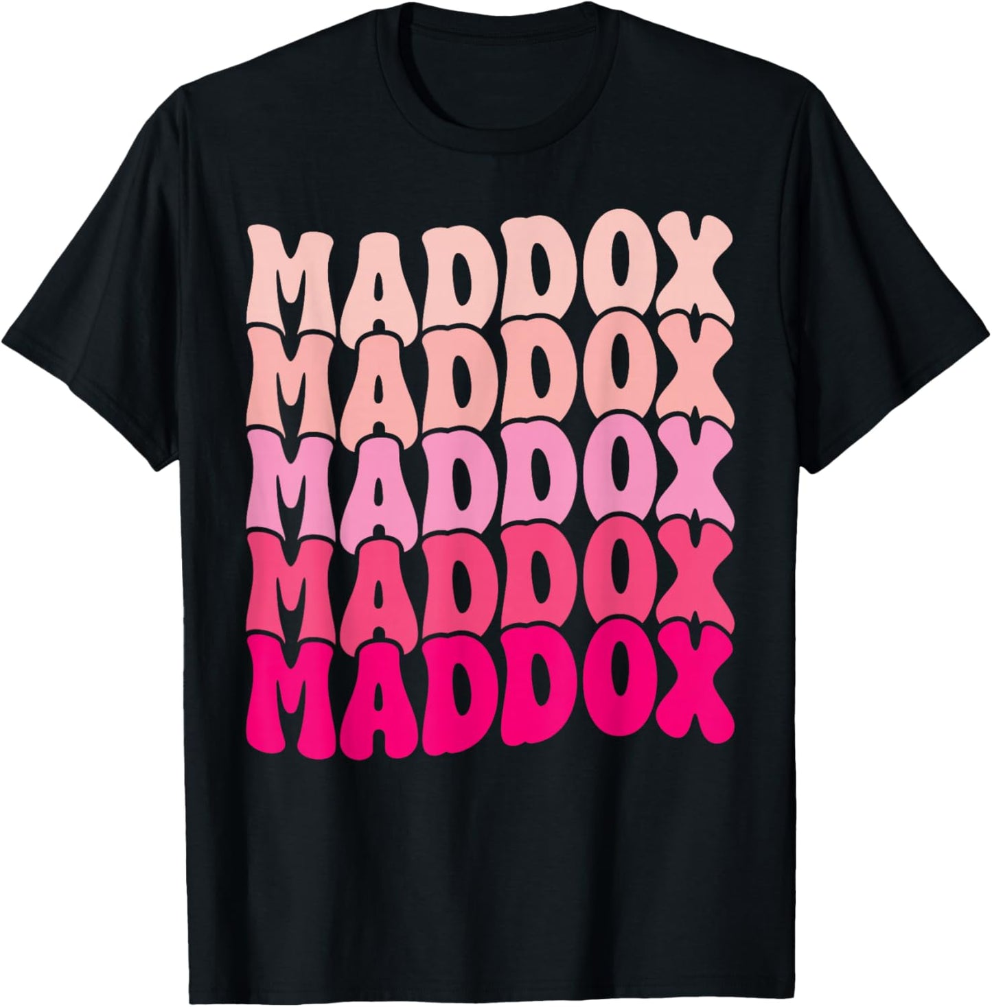 Vintage Maddox Personalized Name I Love Maddox 80's Groovy T-Shirt - T-Shirt | Black
