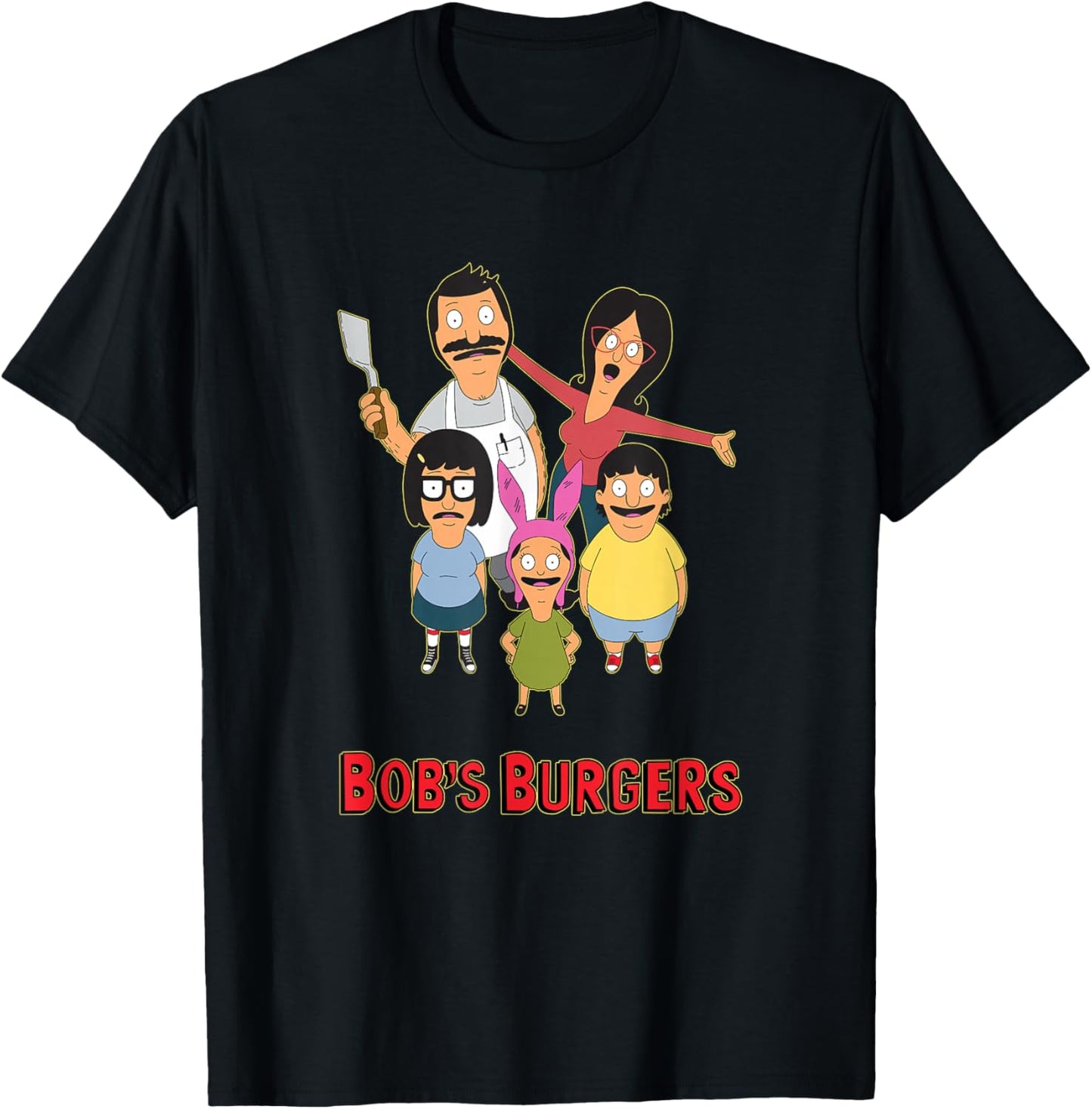 Bob's Burgers Belcher Family Group Portrait T-Shirt - T-Shirt | Black