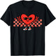 Valentines Day Heart Peace Hand Retro Groovy Men Women Kids T-Shirt - T-Shirt | Black